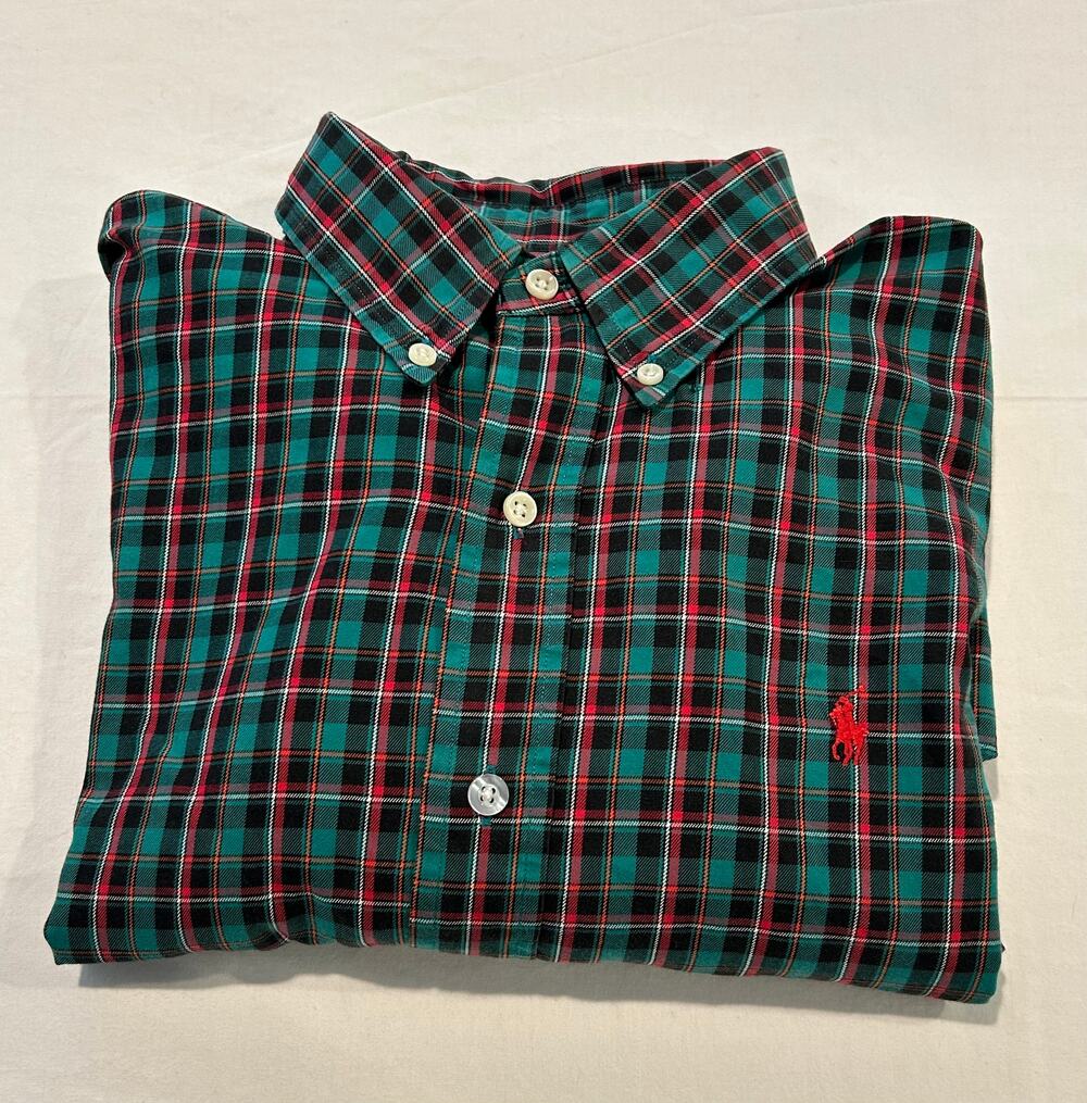 Green and Red Polo By Ralph Lauren Button Down L
